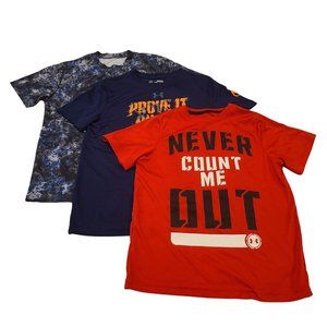 Bundle of 3 Boys Athletic T-shirts Under Armour and Sport-Tek Youth Size S